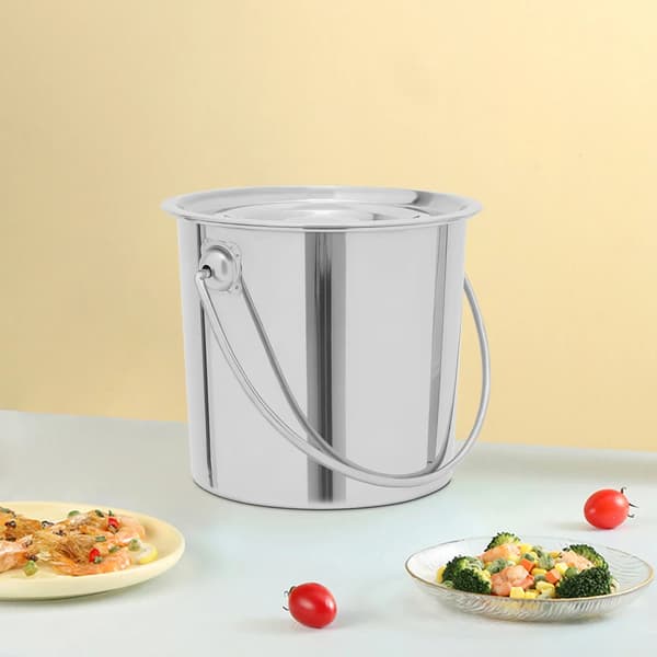 Hink, Rostfritt Stål, 6 Liters Kapacitet,Silver