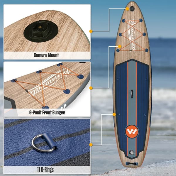 Oppustelig Paddle Board, Ultra-let, Skridsikker Overflade,Blå