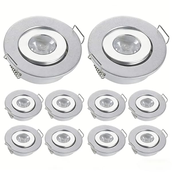 Spotlight, Energi Effektiv, Slankt Design,3W 3000K-b, 10PCS Sølv