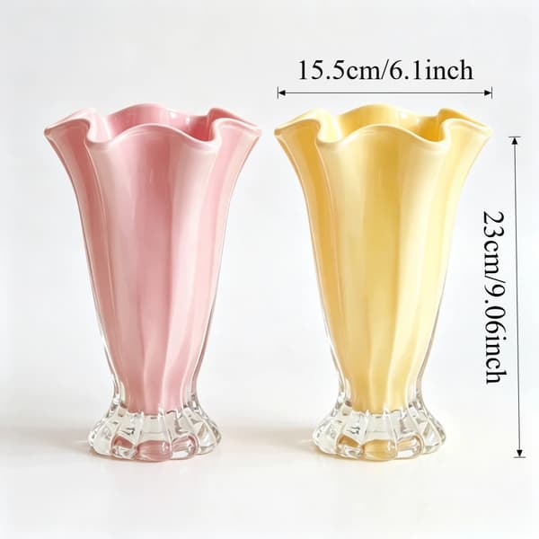 Blomvas, Elegant Design, Mångsidig Användning,rosa och gul