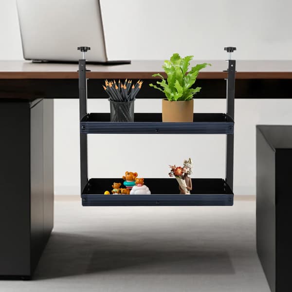 Klemme-bordhylde, Robust design, Pladsbesparende løsning,sort