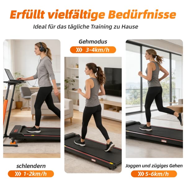 Sammenklappelig Løbebånd, Justerbar Hastighed, Smart Forbindelse,Sort