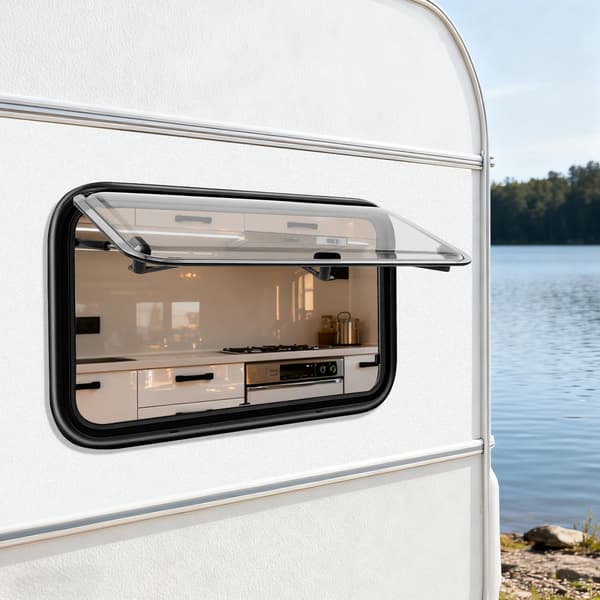 RV-vindue, Holdbart design, Nem installation,sort