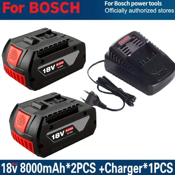 Genopladeligt batteri, 18V, 8.0Ah kapacitet,8.0AHx2-LaderX1