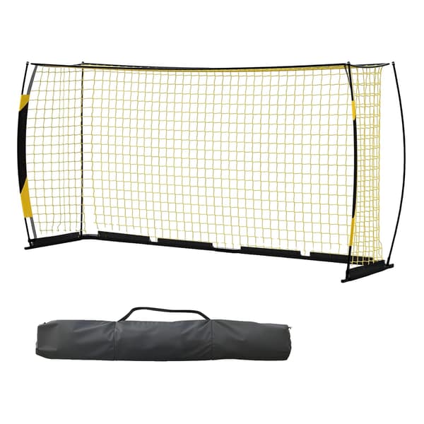 Bærbar Fodboldmål, Sammenklappeligt Design, Holdbare Materialer,12x6FT Gul Sort