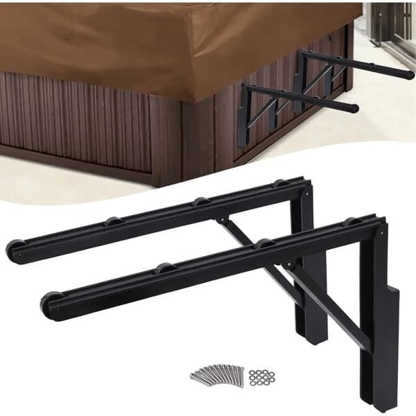 Spa Cover Rulle Stativ, Holdbar PA Nylon, Triangulær Struktur,Chokolade