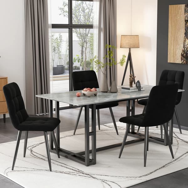 Matstolar, Ergonomisk Design, Minimalistisk Modern Stil,Svart sammetstyg
