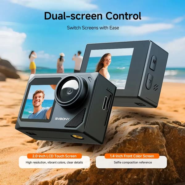 Sports Kamera, 4K Video, Elektronisk Billedstabilisering,sort