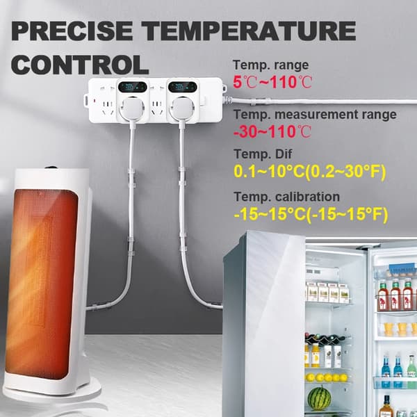 Temperaturregulator, Smart WiFi-forbindelse, Fleksibel kalibrering,WiFi