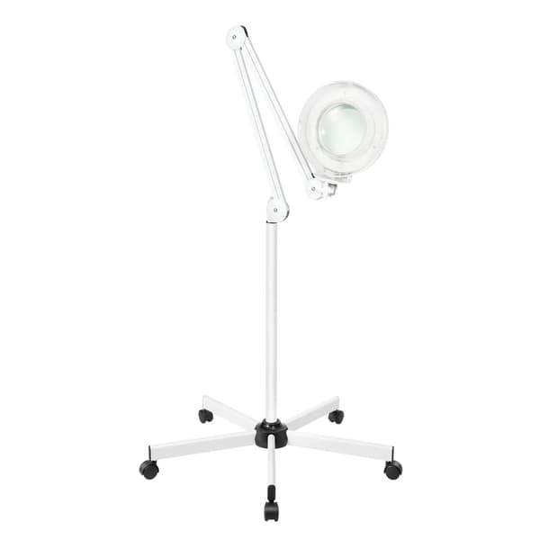 Gulvlampe, Forstørrelsesglas, Justerbart LED-lys,HVID