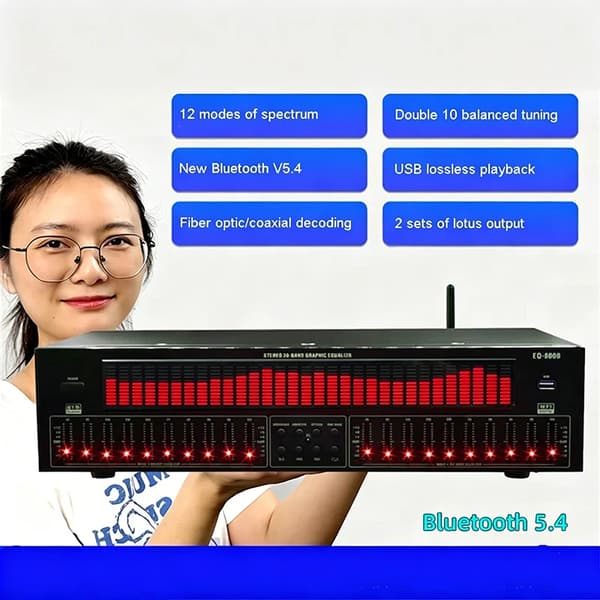 Grafisk Equalizer, Bluetooth Aktiverad, Digital Ljuddecoder,grön, 220 V