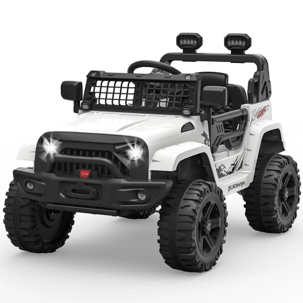 Elbil, Fjärrkontroll, LED-lampor,vit