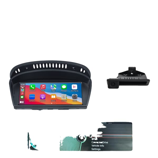 Carplay, Touchscreen Display, Indbyggede Funktioner, kompatibel med BMW 3 5 Serie E60 E61 E63 E64 E90 E91 E92 CIC System 2004-2012,Til BMW System+CAM
