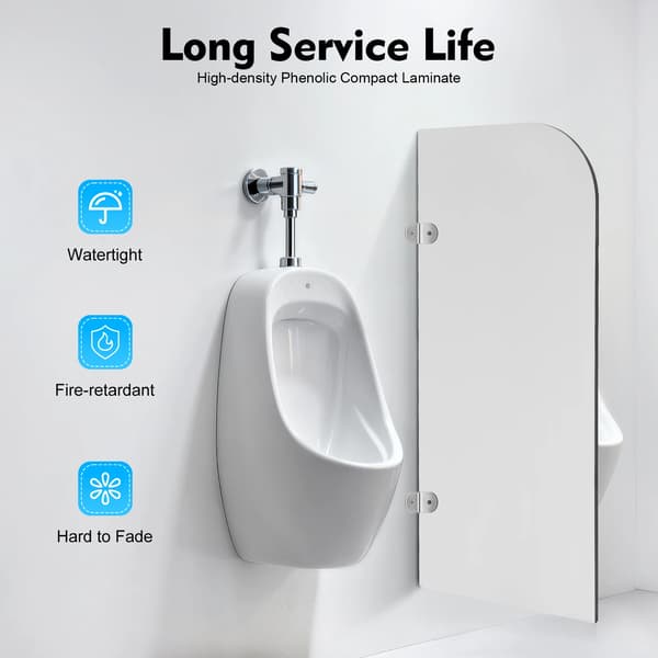Urinalpartition, Højdensitetsmateriale, Stilfuldt Design,HVID