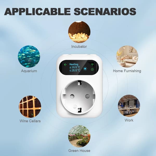 Temperaturregulator, Smart WiFi-forbindelse, Fleksibel kalibrering,WiFi