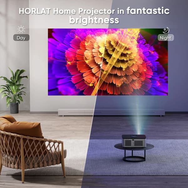 Projektor, 40000 Lumen Lysstyrke, Android TV System,EU stik