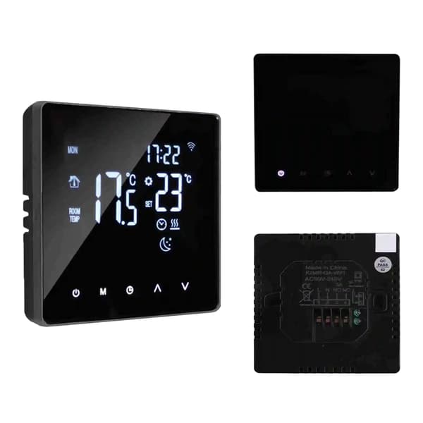 Smart Termostat, LCD Touchskærm, Ugeprogrammerbar Kontrol,Sort WIFI