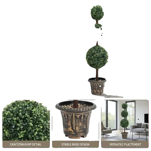 Kunstig Plante, Træstil, Holdbart Materiale,grøn, M