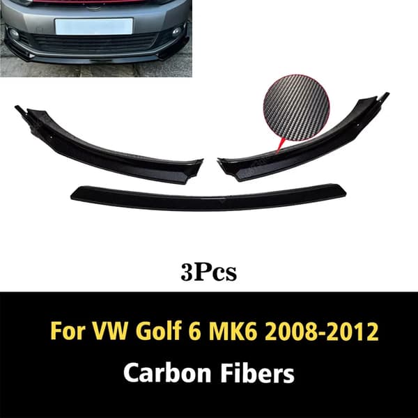 Front Bumper Lip, Diffuser Spoiler, Tilpasset Ydelsesopgradering,Kulstoffiber mønster