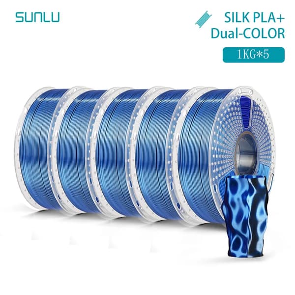 3D Filament, PLA Material, Dubbla Färger, Svart Blå
