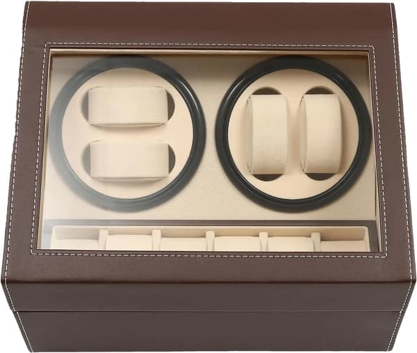 Urkasse, 4 Automatiske Pladser, Elegant Design,Brun
