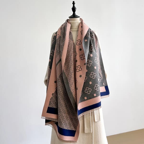 Sjal, Varm Polyester Fabric, Resemöjlighet,Rosa