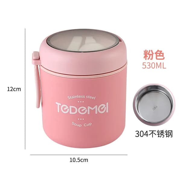 Mattermos, Isolerad Design, Läcksäker Konstruktion,Rosa530ml