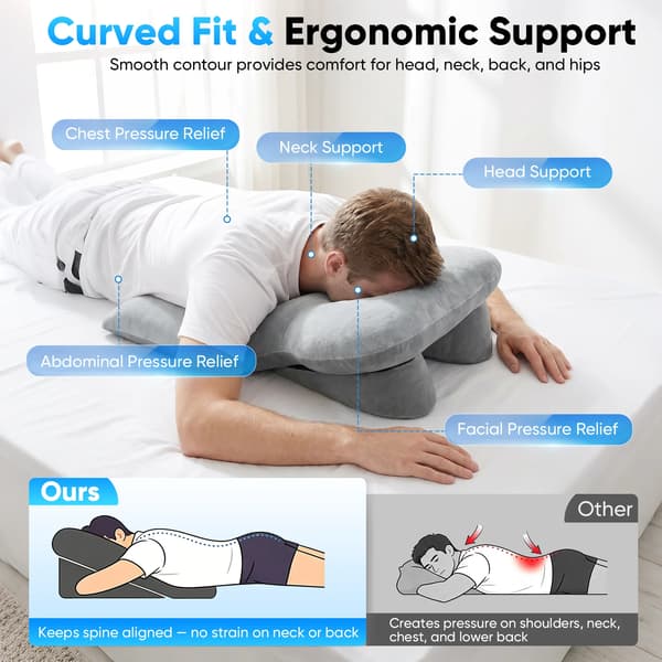 Massagepude, Ergonomisk Design, Komfortabel Støtte,GRÅ