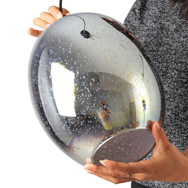 Krona, 3D Glasdesign, Justerbar Höjd,Silver