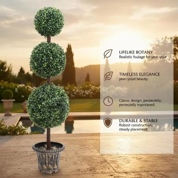 Kunstig Plante, Træstil, Holdbart Materiale,grøn, M