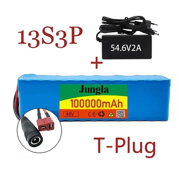 Lithium Ion Batteri, 100Ah Kapacitet, 48V Spænding,T-DC-Lader