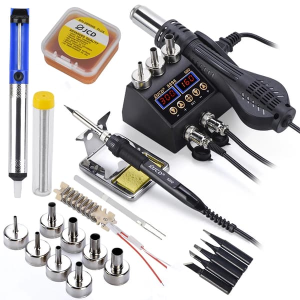 Lödstation, LCD-display, varm luftpistol,220V EU PLUG-d, 8898 KIT10