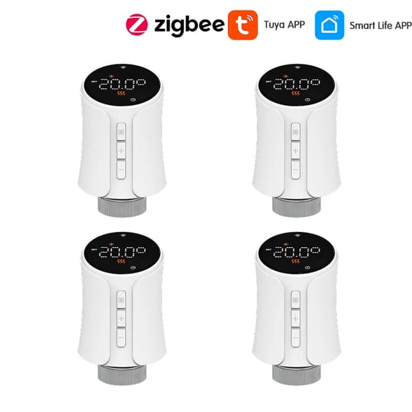 Smart Termostataktuator, Appkontroll, Röstassistentkompatibel,Zigbee-4PCS