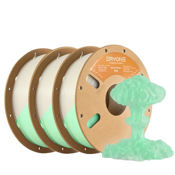 3D-printer filament, PLA-material, lyser i mørket,Grøn-3kg