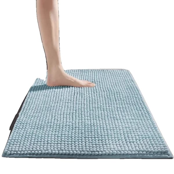 Badmatta, Mjuk Chenille, Halkfri Design,HIMMELSBLA