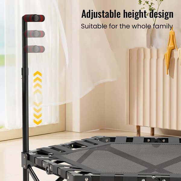 Mini Trampolin, Sammenklappeligt Design, Høj Belastningskapacitet,sort