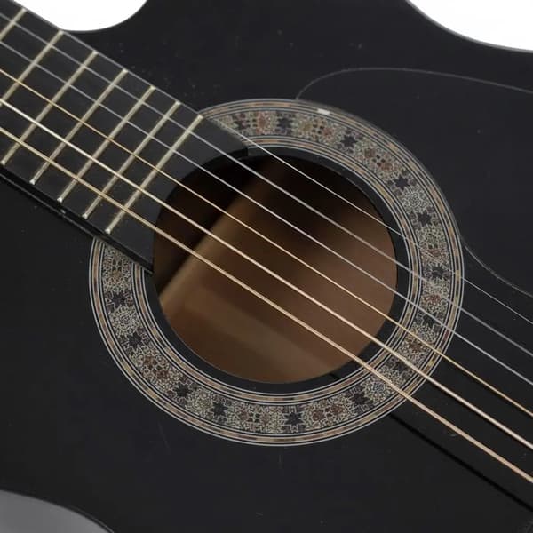 Klassisk akustisk gitarr, 6 strängar, idealisk för nybörjare,armégrön