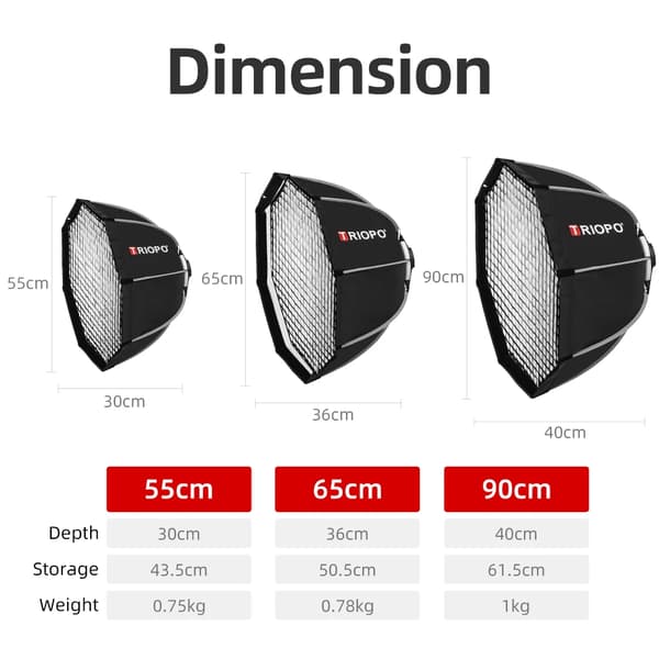 Softbox, Bærbart Design, Effektiv Lysdiffusion,med Gitter, 120cm