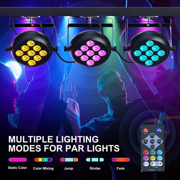 Par Lys, 9 RGBW LED'er, DMX Kontrol,EU Stik 4PCS