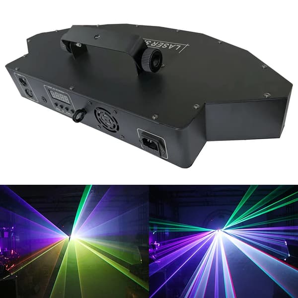 Laserprojektor, fullfärgseffekter, DMX-kontroll,EU-kontakt