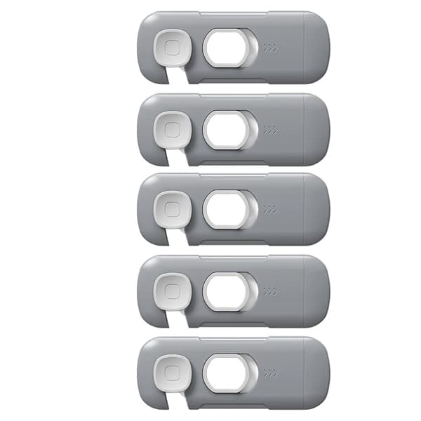 Skåplås, Barnsäkerhetsskydd, Lätt Installation,C302-Drak Gray 5pcs