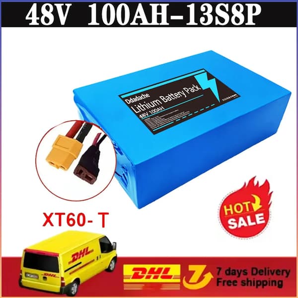 Litiumbatteripack, 48V, 100Ah kapacitet, XT60-T
