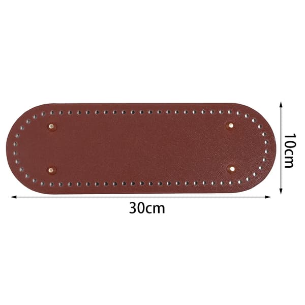 Väska Bas, Rund Oval Design, Hållbart PU Läder Material,Brun 10X30cm