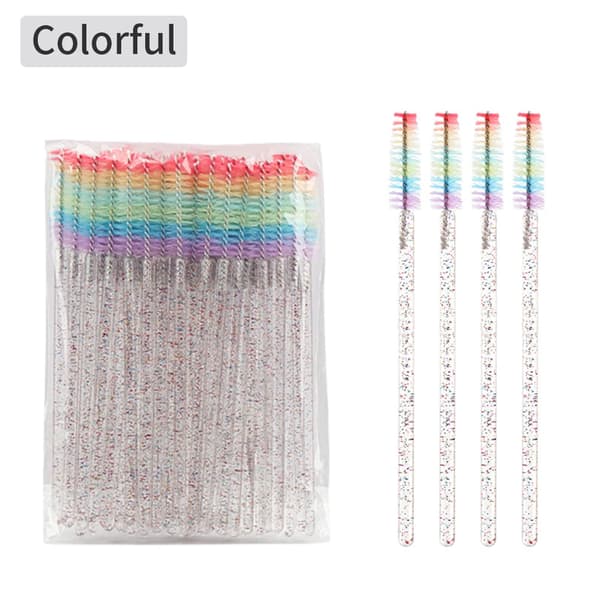 Øjenvippe Makeup Pensler, 50PCS Engangs, Ideel til Professionelt Brug,krystal-farverig