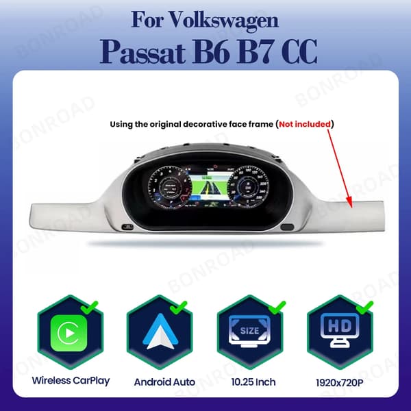 Dashboard Instrument Cluster, Højopløsningsdisplay, Multi-Sprog Support,Passat B6 B7 CC