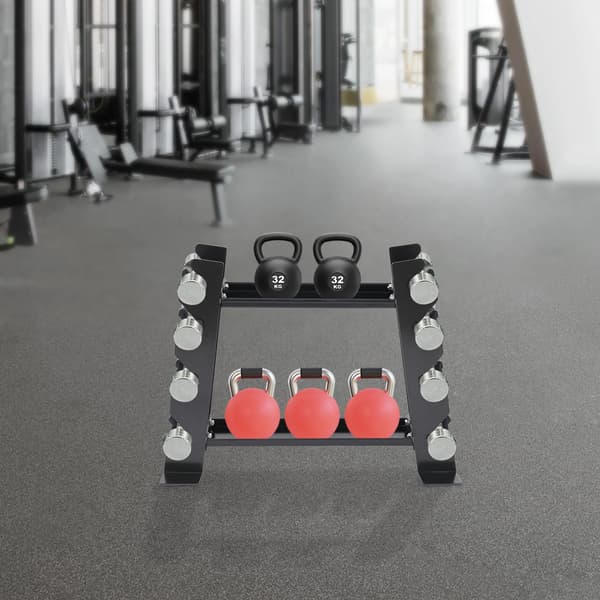 Håndvægte Rack, Pladsbesparende Design, Høj Belastningskapacitet,Sort