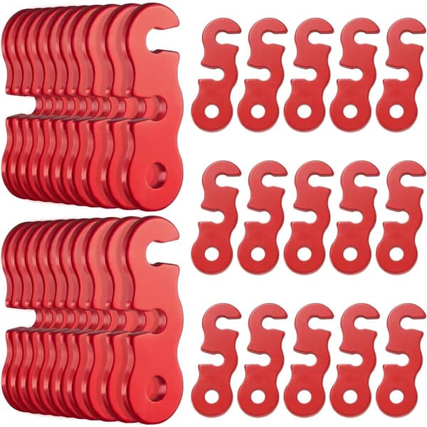 Tältlina Justerare, Titanlegering, Lättviktsdesign,Röd40Pcs