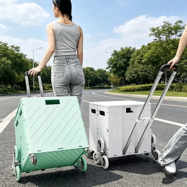 Bärbar vagn, 75L kapacitet, lättviktsdesign,Grön