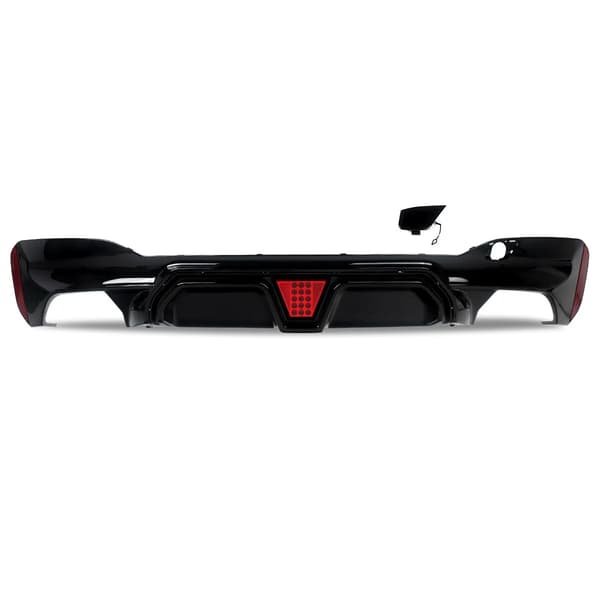 Bageste kofanger diffuser, M Sport kompatibilitet, LED lysfunktion,glans sort