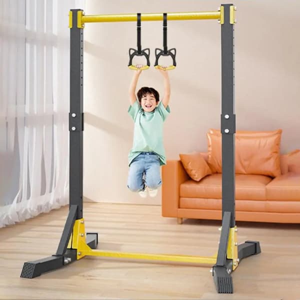 Pull-Up Bar Station, Justerbar Höjd, 400 lbs Lastkapacitet,Svart